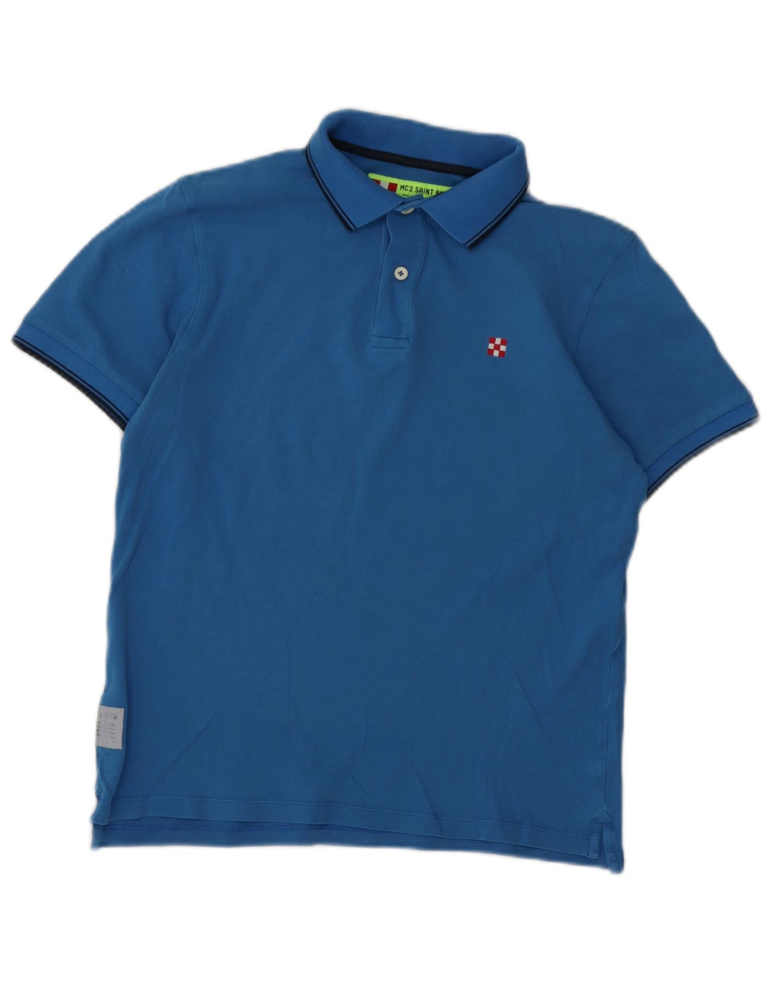 Męska koszulka polo MC2 SAINT BARTH, mała, niebieska, bawełniana