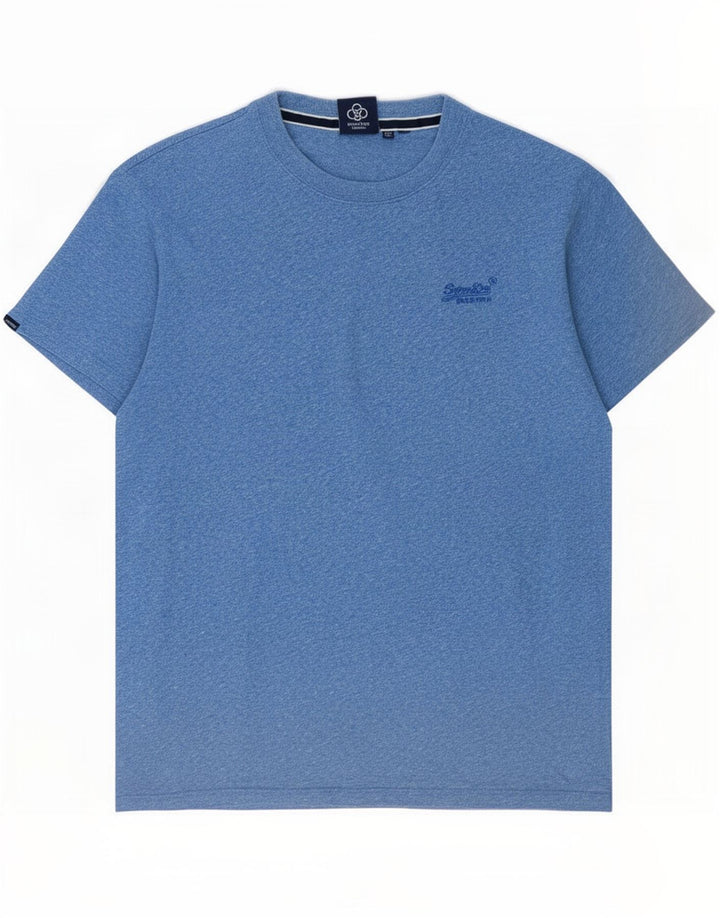 T-shirt męski Superdry, bawełniany, średni niebieski w cętki