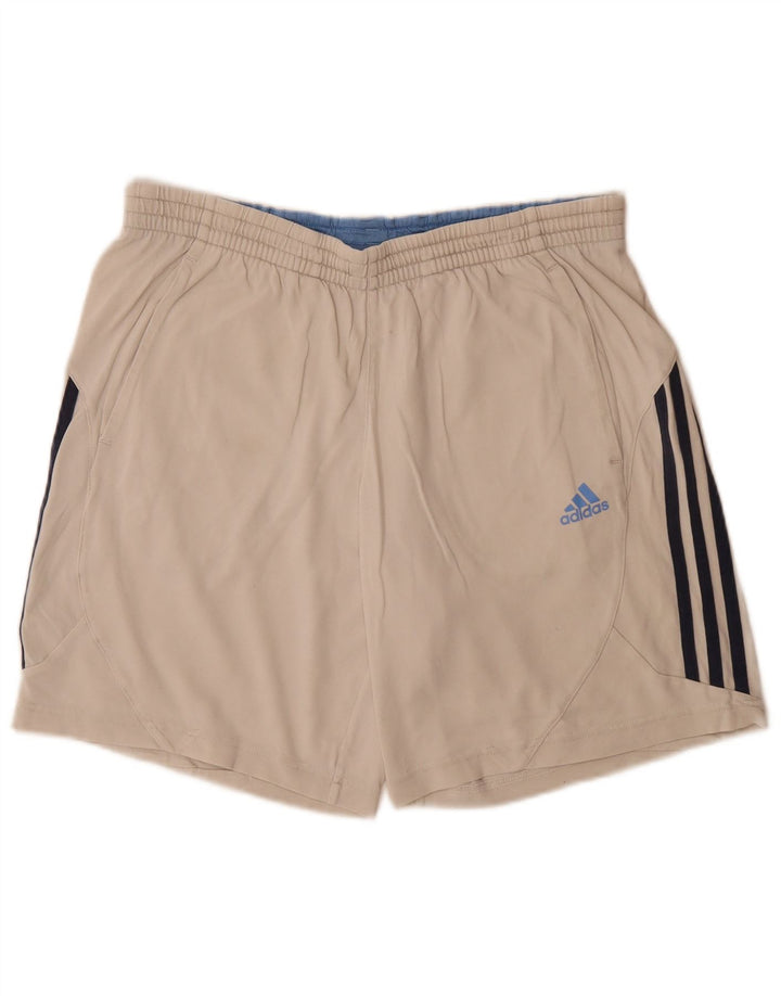 Męskie spodenki sportowe Adidas Climalite, średnio beżowe, bawełniane