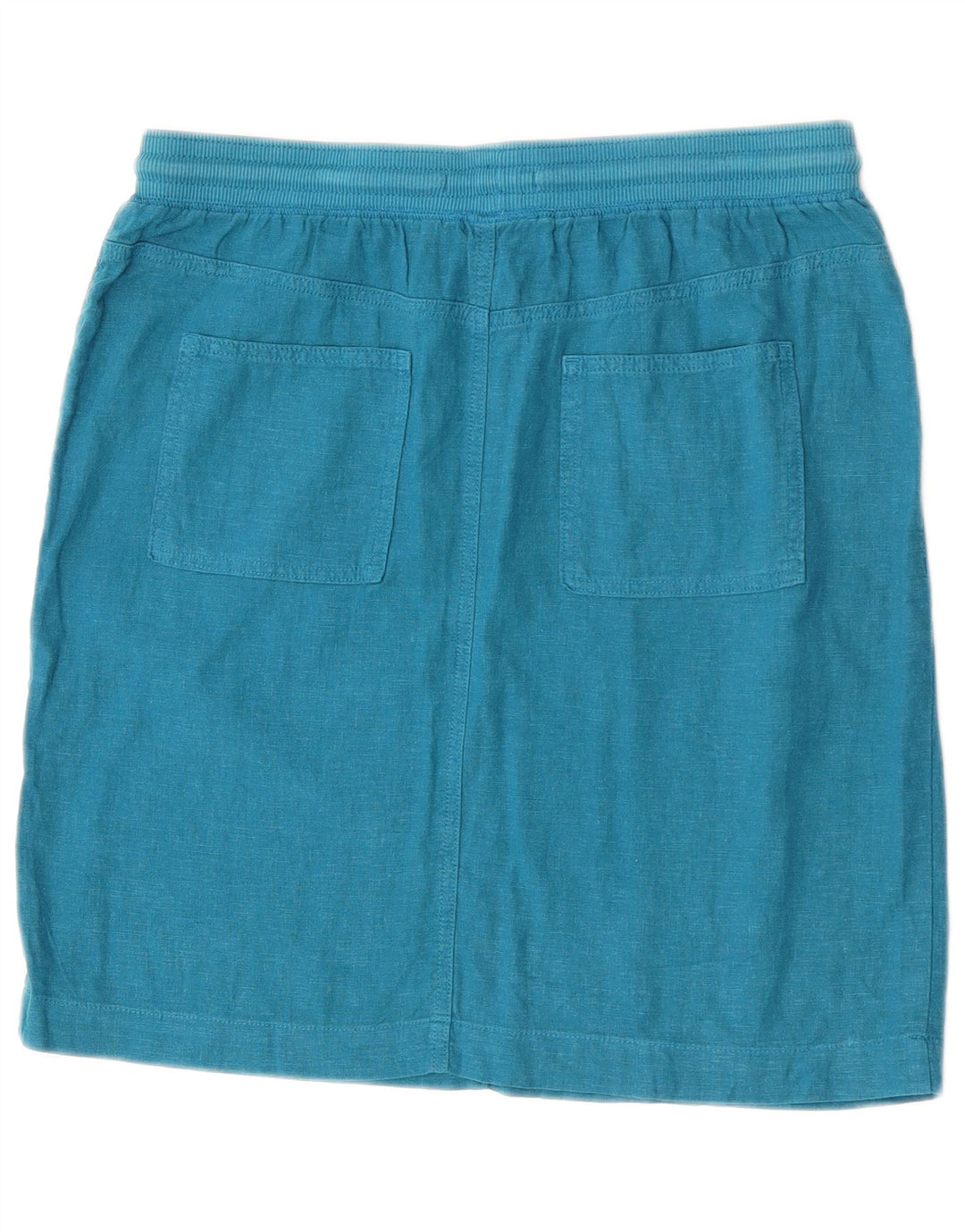 Marks & Spencer Damska prosta spódnica UK 12 Medium W30 Niebieska lniana