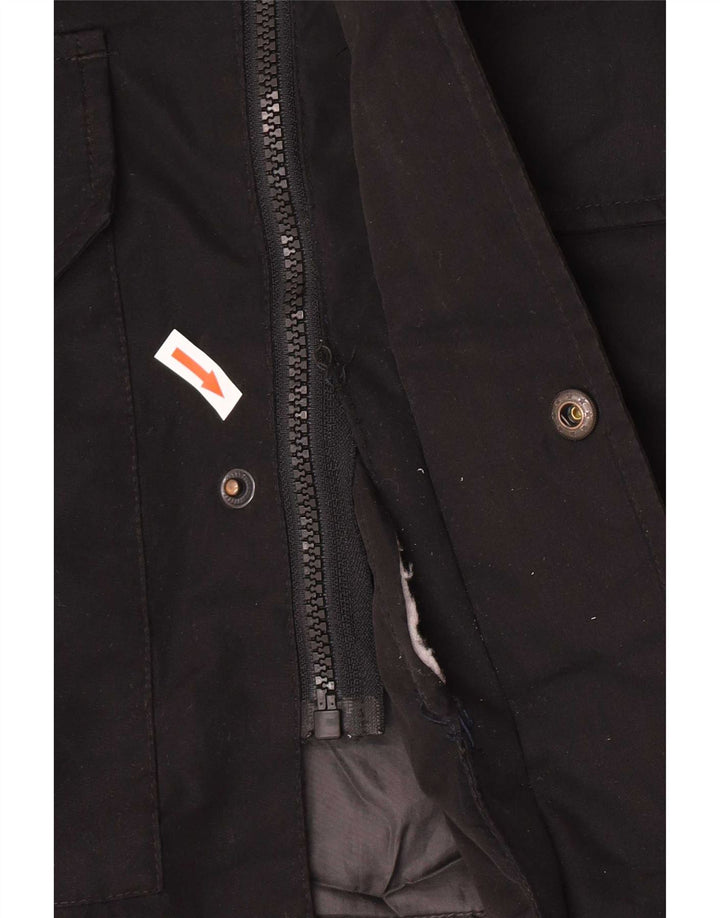 Męska kurtka parka z kapturem Jack & Jones UK 38, średni czarny poliester