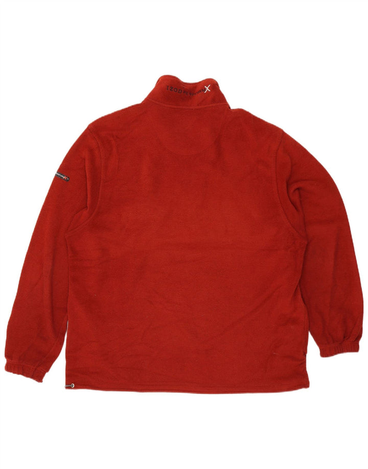 Izod Męski sweter polarowy z zamkiem błyskawicznym XL, czerwony, poliester