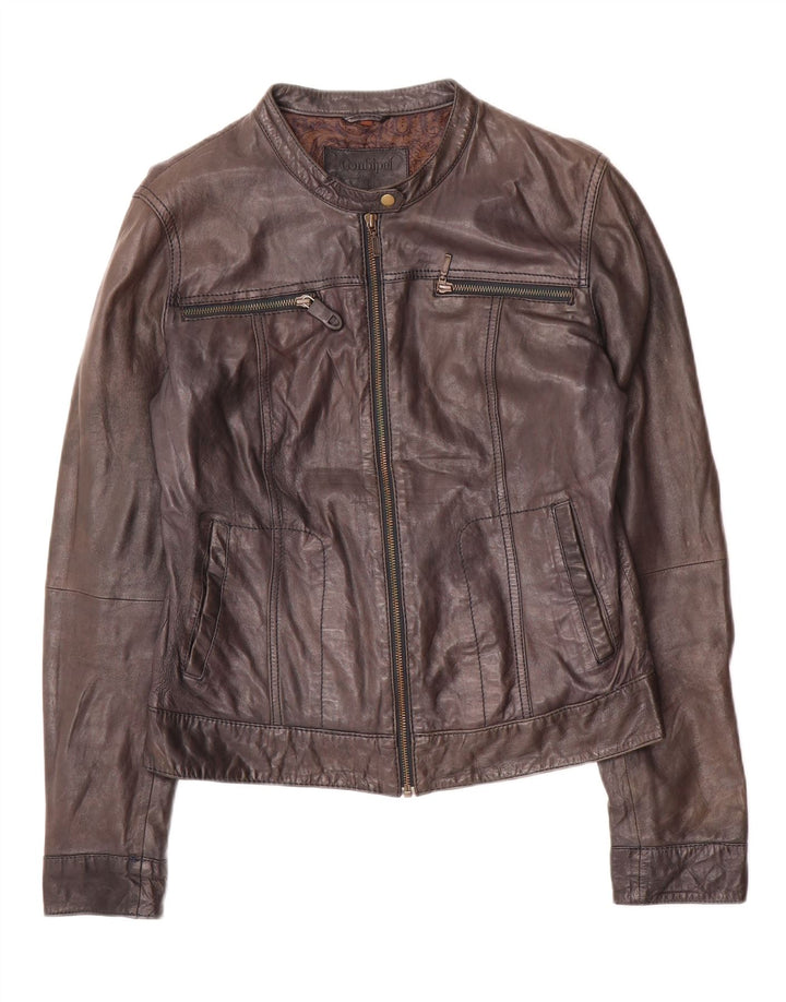 Conbipel damska krótka skórzana kurtka IT 46 duża czarna skóra