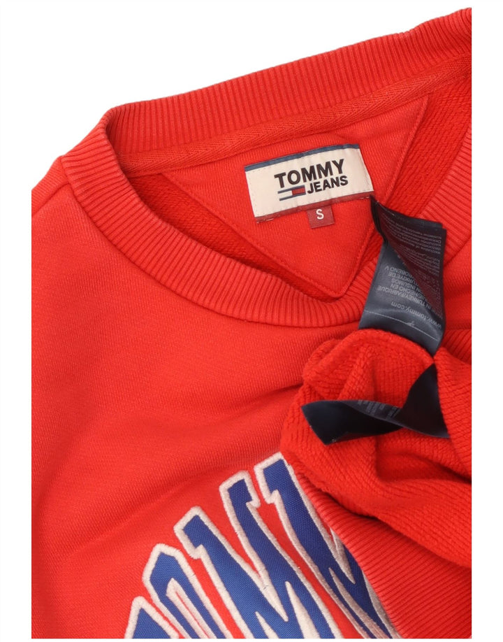 Męska bluza z grafiką TOMMY HILFIGER, mała, czerwona, bawełniana