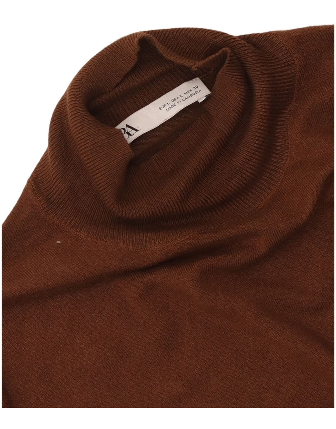 Sweter damski Zara z golfem UK 14, duży brązowy