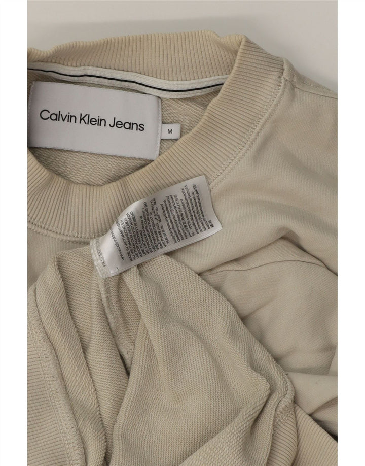 Męska bluza z grafiką Calvin Klein Jeans, średnia, biała, bawełniana