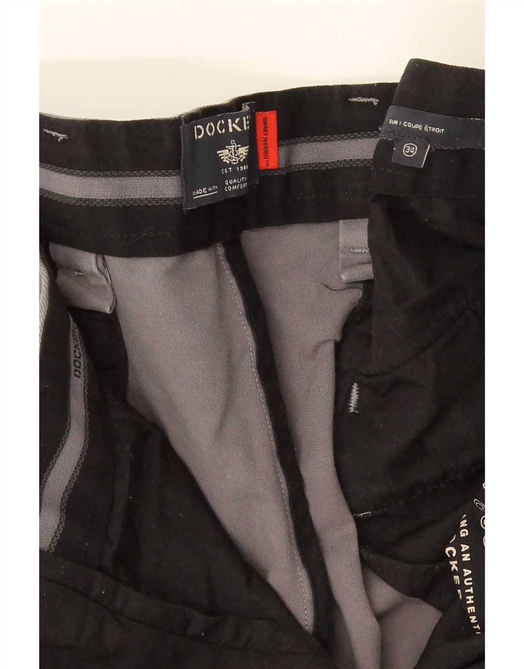 Męskie spodnie typu slim chino Dockers W34 L31 szara bawełna