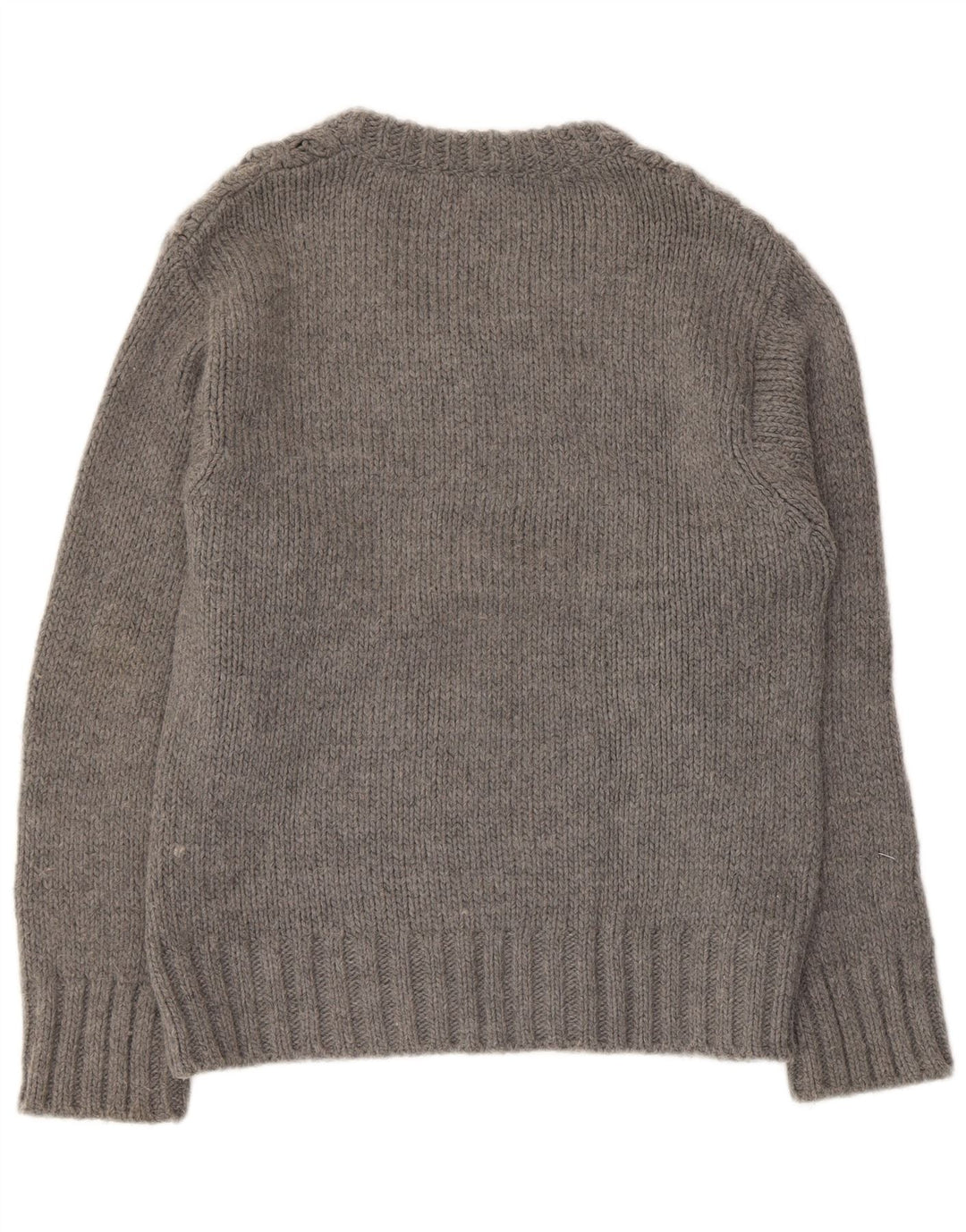 Męski sweter Zara z dekoltem w kształcie litery V, duży, szary, akrylowy