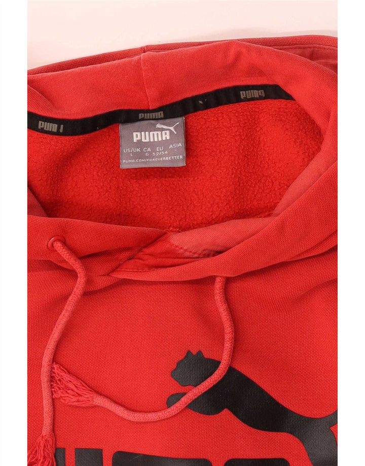 Męski sweter z kapturem Puma z grafiką, duży, czerwony