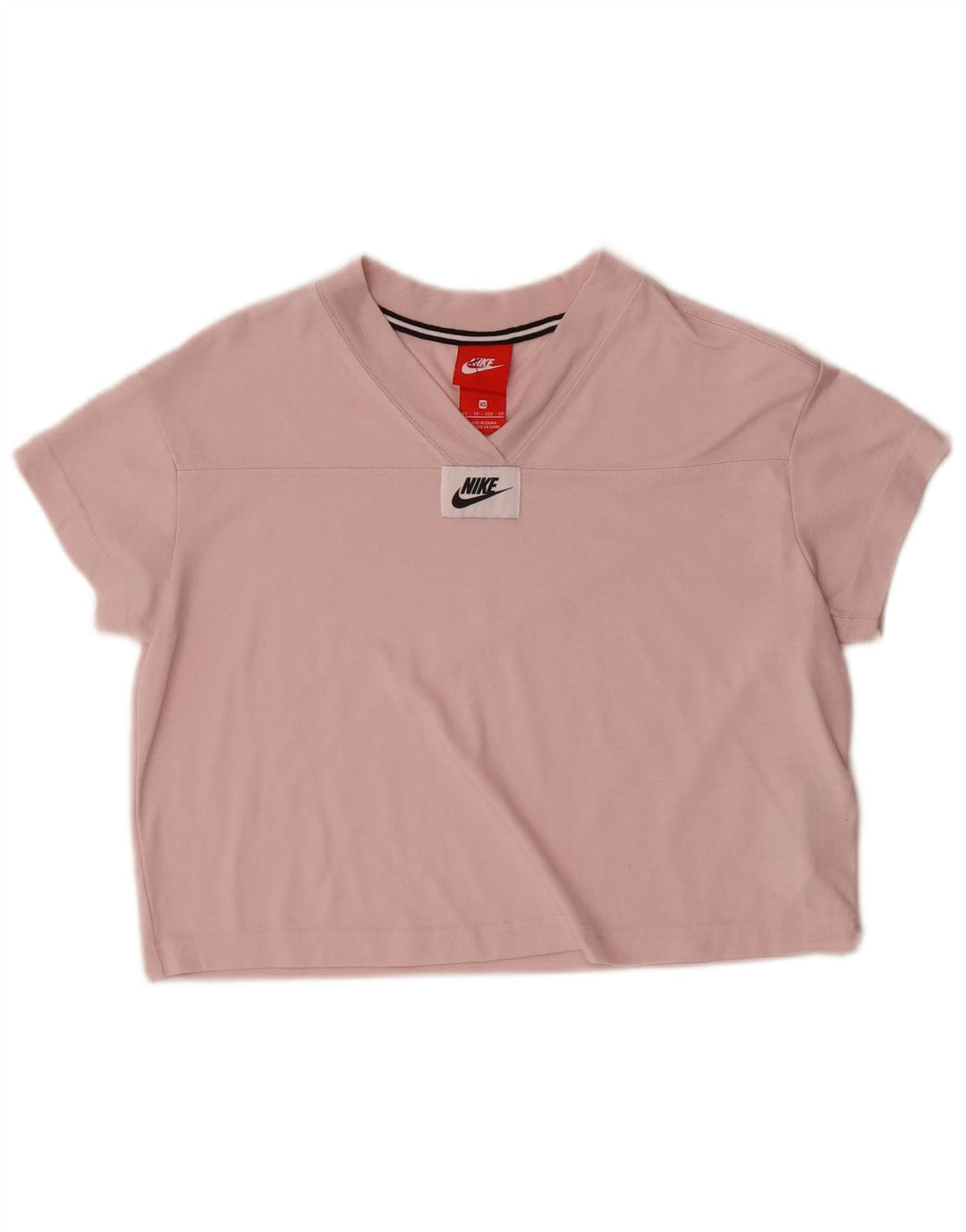 Damski t-shirt Nike o krótkim kroju, UK 6 XS, różowy poliester
