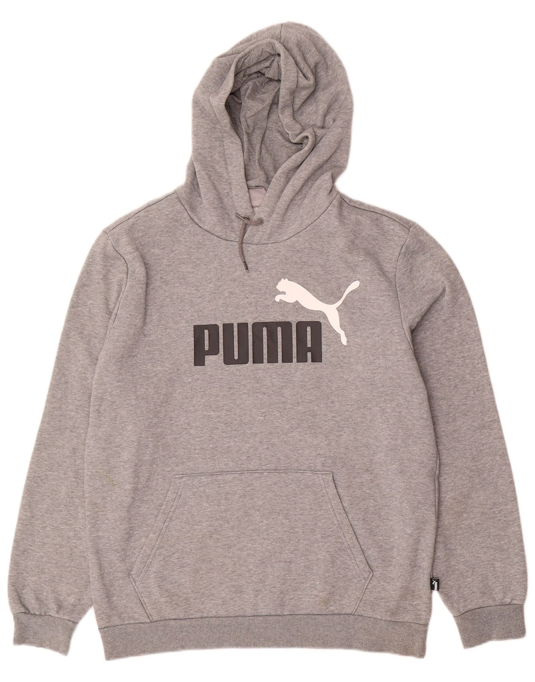 Męski sweter z kapturem i grafiką PUMA, średnioszary, bawełniany