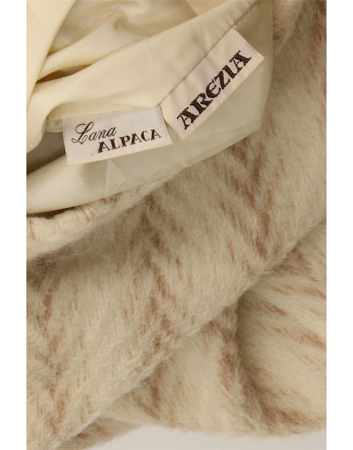 Damski płaszcz oversize Arezia UK 20 2XL Beżowa wełna w jodełkę