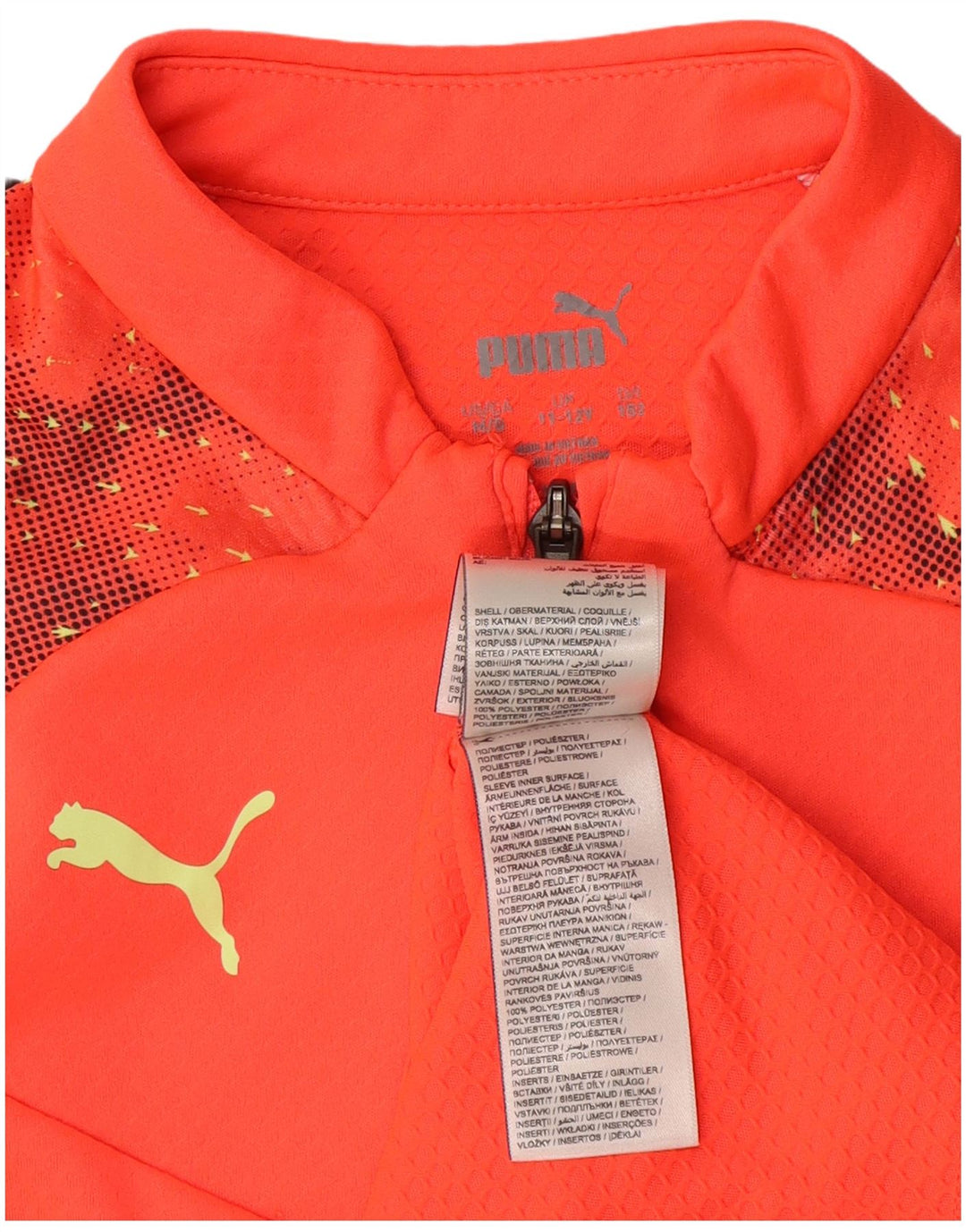 Chłopięcy dres Puma z graficznym pulowerem, 11-12 lat, pomarańczowy, blok kolorów