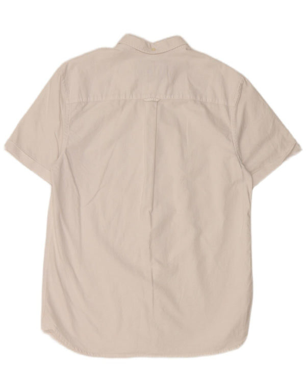 Koszula męska z krótkim rękawem LYLE & SCOTT, średnia, biała bawełna