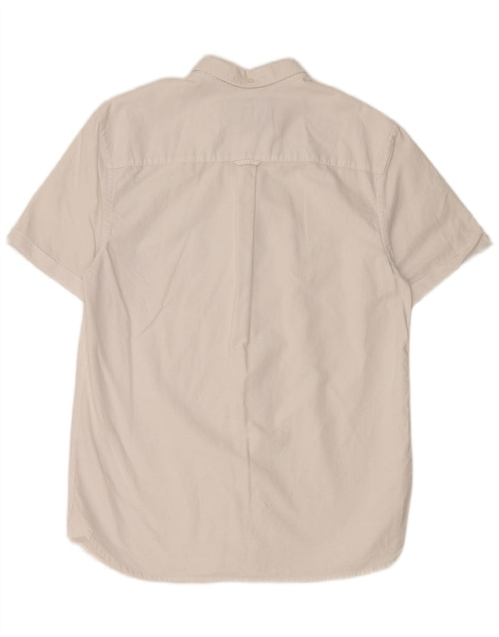 Koszula męska z krótkim rękawem LYLE & SCOTT, średnia, biała bawełna