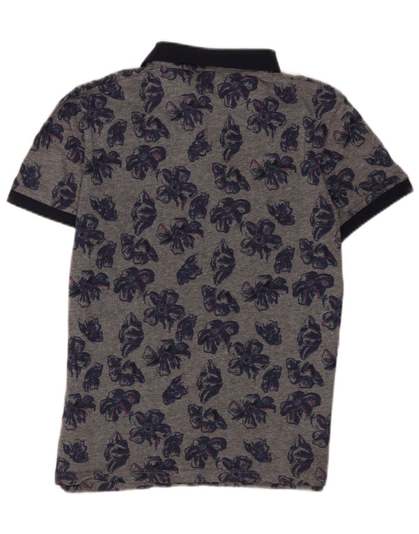 Męska koszulka polo Ted Baker, rozmiar 4, duża, szara, bawełniana w kwiaty