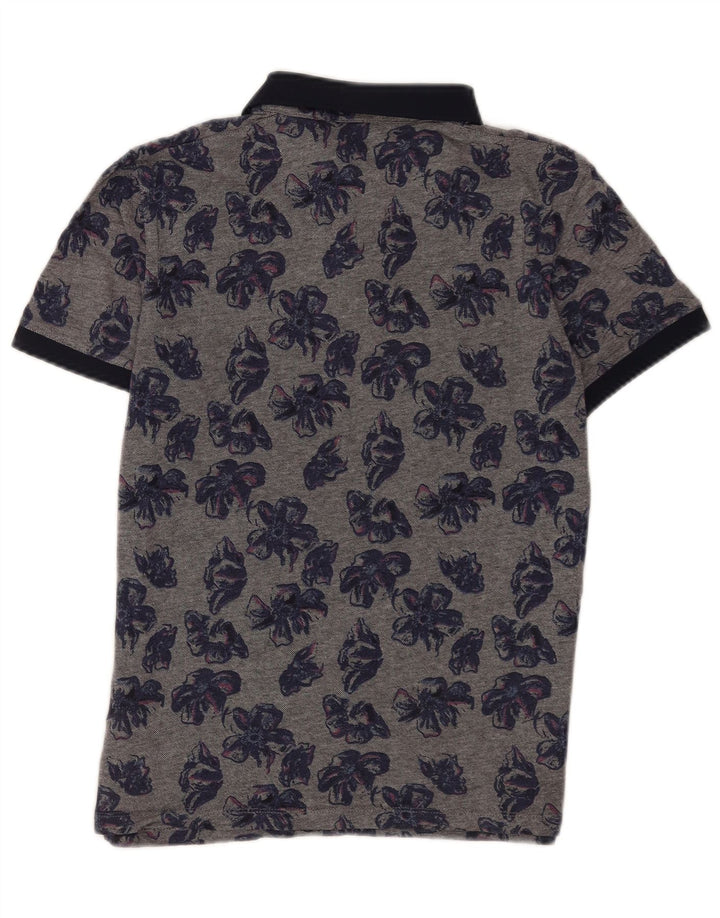 Męska koszulka polo Ted Baker, rozmiar 4, duża, szara, bawełniana w kwiaty