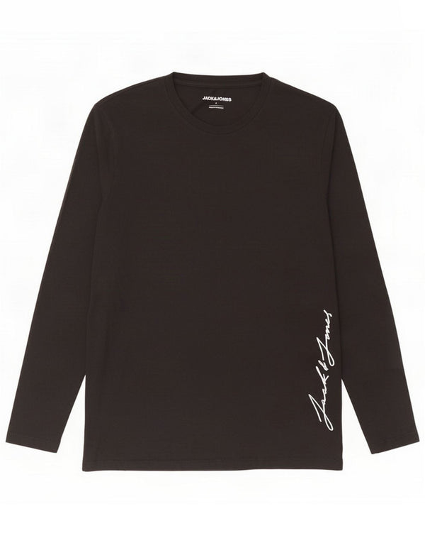 Męski graficzny top Jack & Jones z długim rękawem, duży, czarny