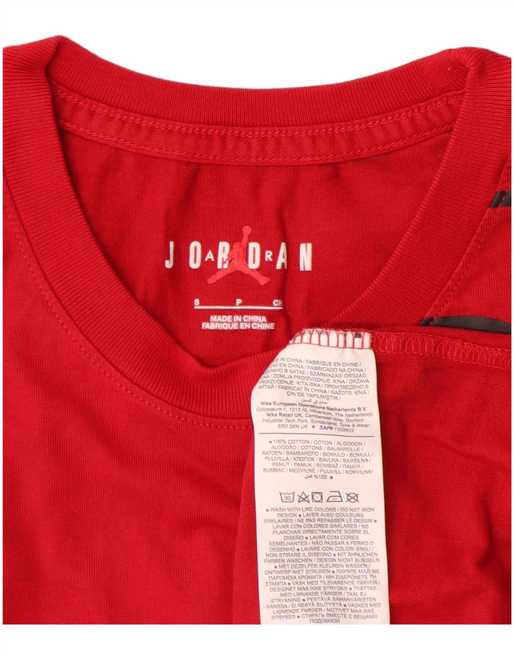 Męski T-shirt z grafiką Jordan, mały, czerwony, bawełniany