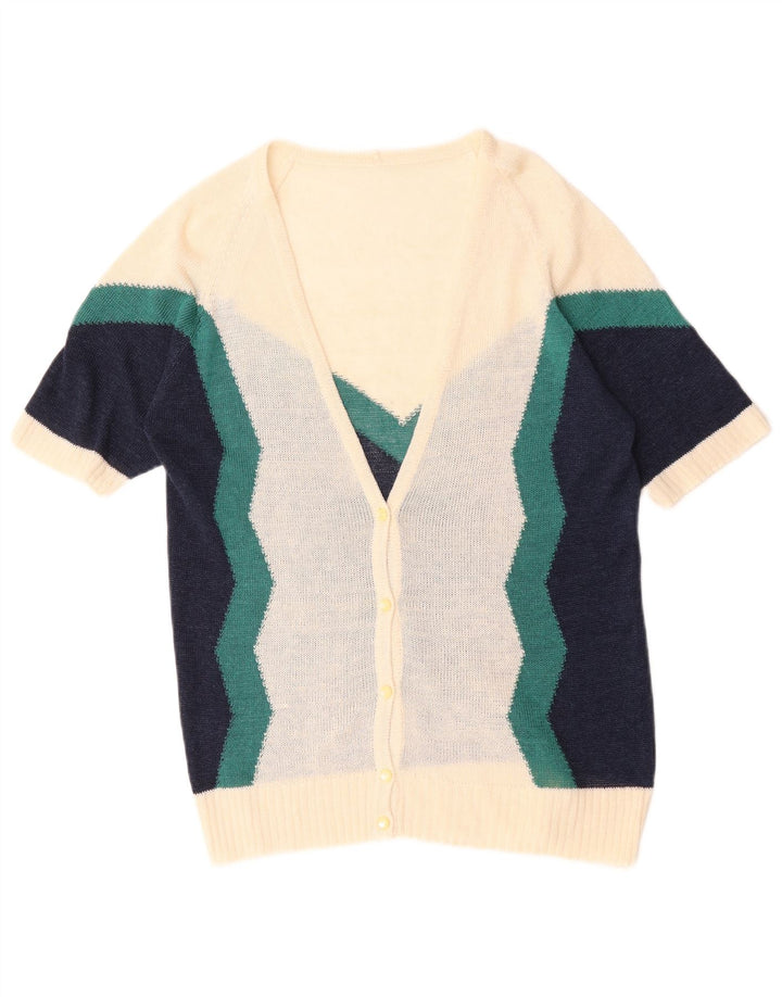 Sweter damski w stylu vintage, UK 12, średni, złamany biały kolor