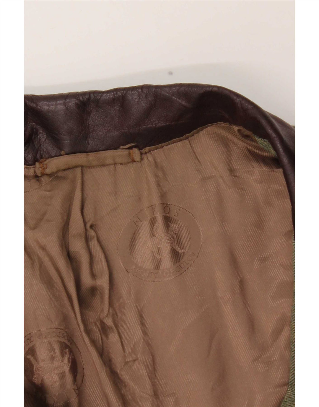 Męska marynarka zapinana na 3 guziki w stylu vintage, UK 38, średni kolor khaki