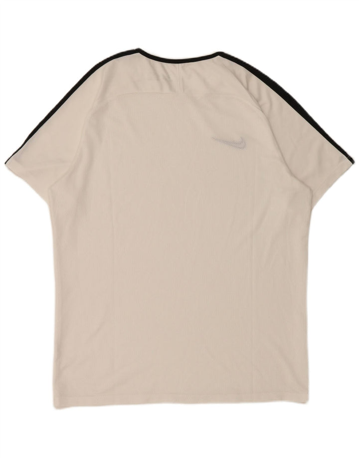 Męski T-shirt Nike Dri Fit Top XL, biały, z blokami kolorów