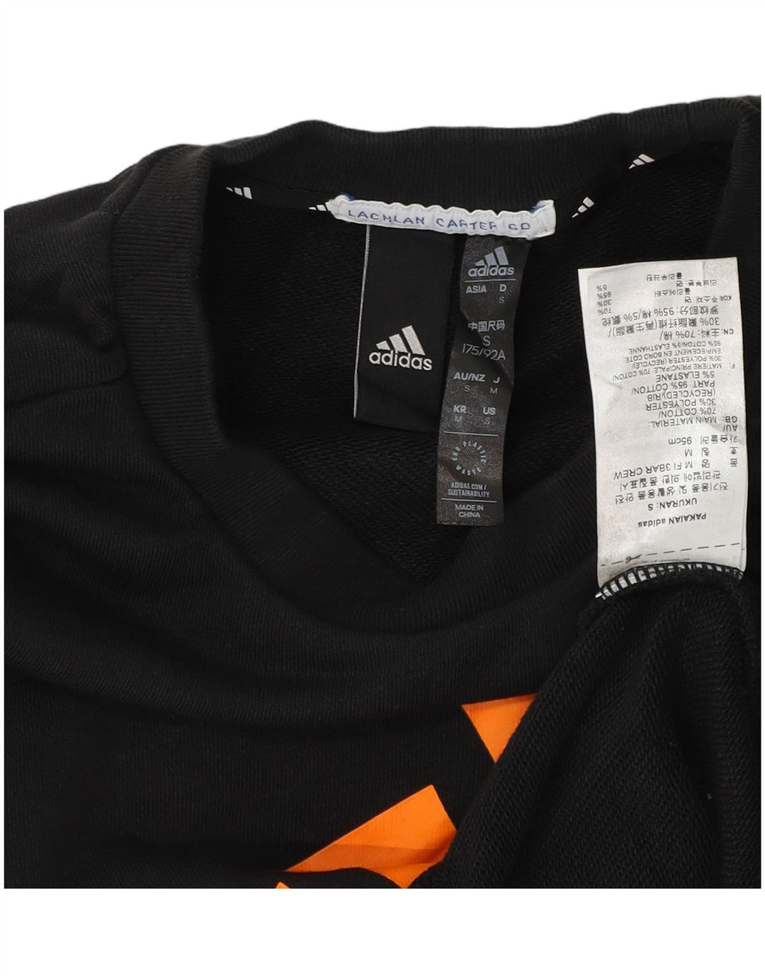 Adidas Męska bluza z grafiką, mała, czarna, bawełniana