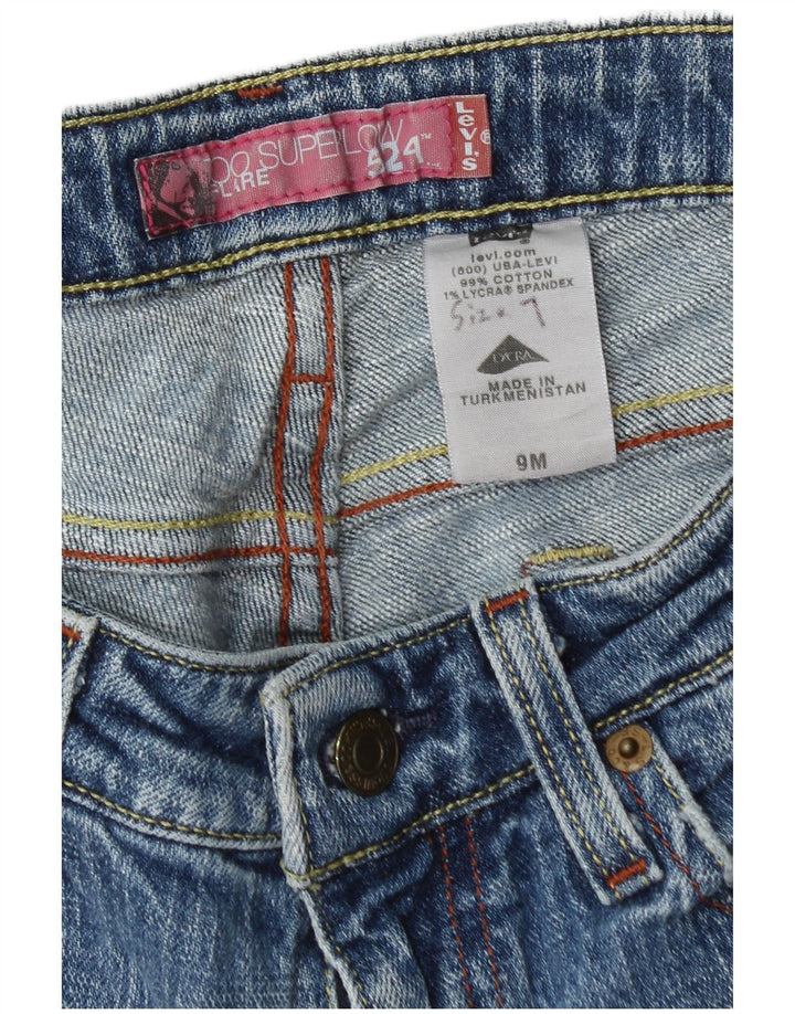 Damskie jeansy Levi's 524 Super Low Flared US 9 Medium W30 L31 Niebieska bawełna