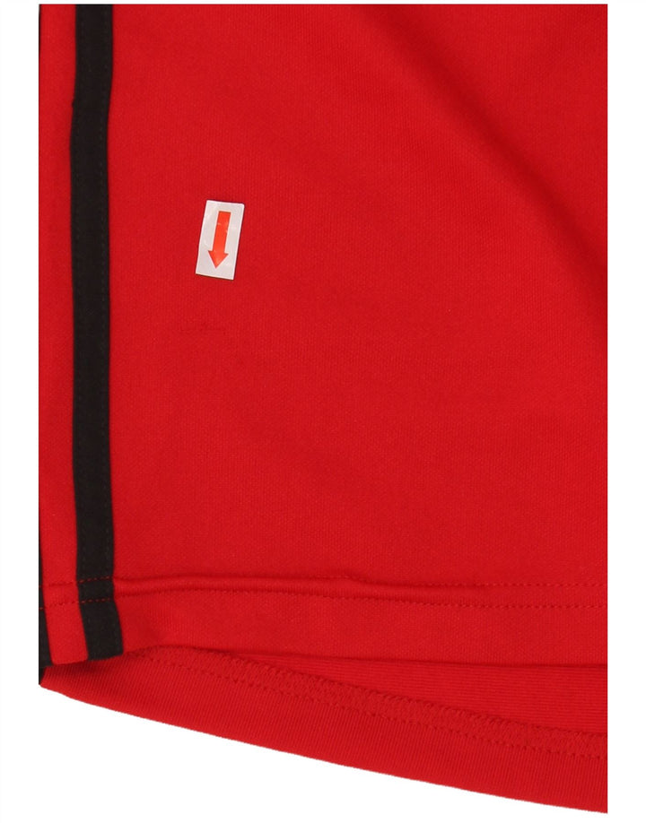 Adidas Męski graficzny top z długim rękawem, średni czerwony poliester