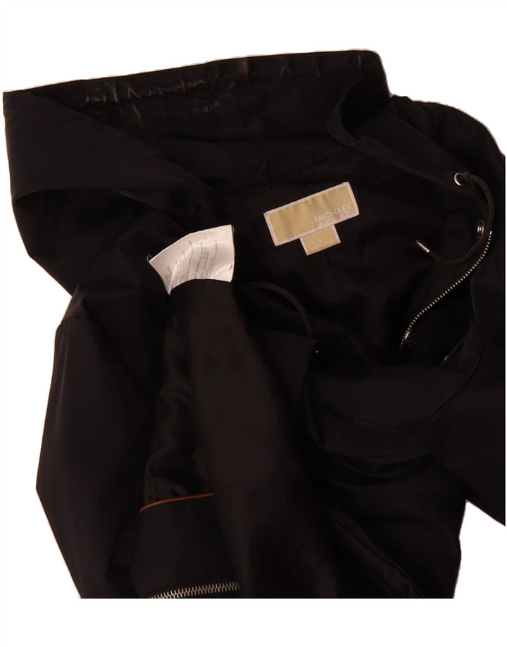 MICHAEL KORS Womens Hooded Utility Jacket UK 10 Small Black Cotton Vintage Michael Kors and Second-Hand Michael Kors from Messina Hembry 