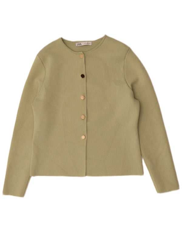 Sweter damski Zara Crop Cardigan UK 18 XL Zielony poliester