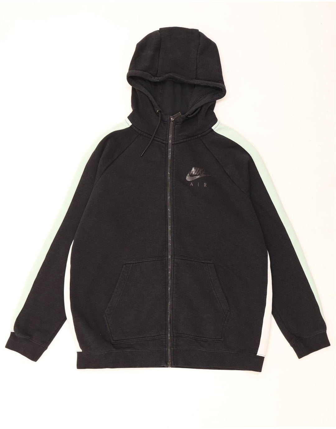 Męski sweter z kapturem i zamkiem NIKE, duży, czarny, bawełniany z blokami kolorów