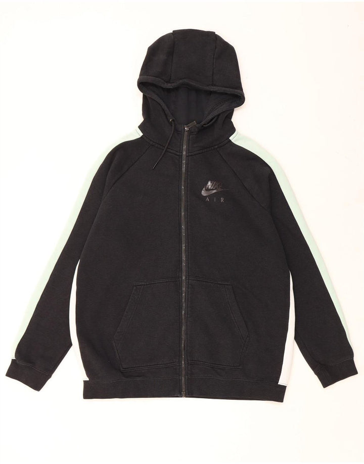 Męski sweter z kapturem i zamkiem NIKE, duży, czarny, bawełniany z blokami kolorów