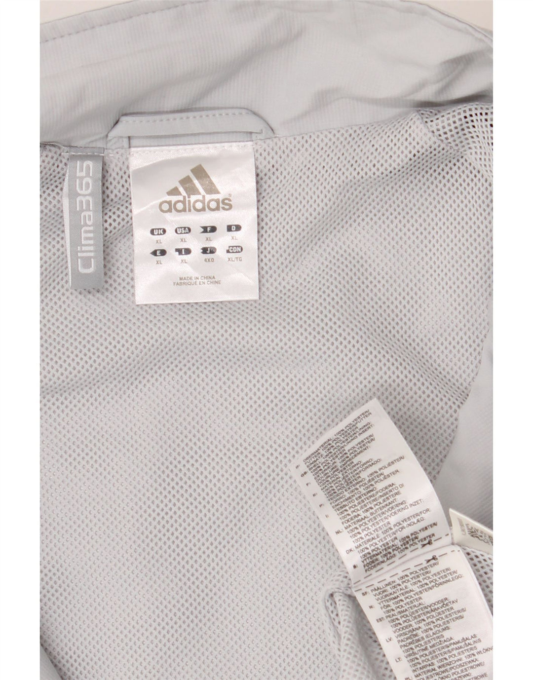 Męska kurtka przeciwdeszczowa ADIDAS Clima 365 UK 42 XL Szary poliester z blokami kolorów