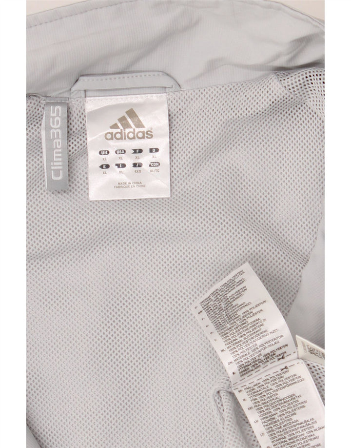 Męska kurtka przeciwdeszczowa ADIDAS Clima 365 UK 42 XL Szary poliester z blokami kolorów