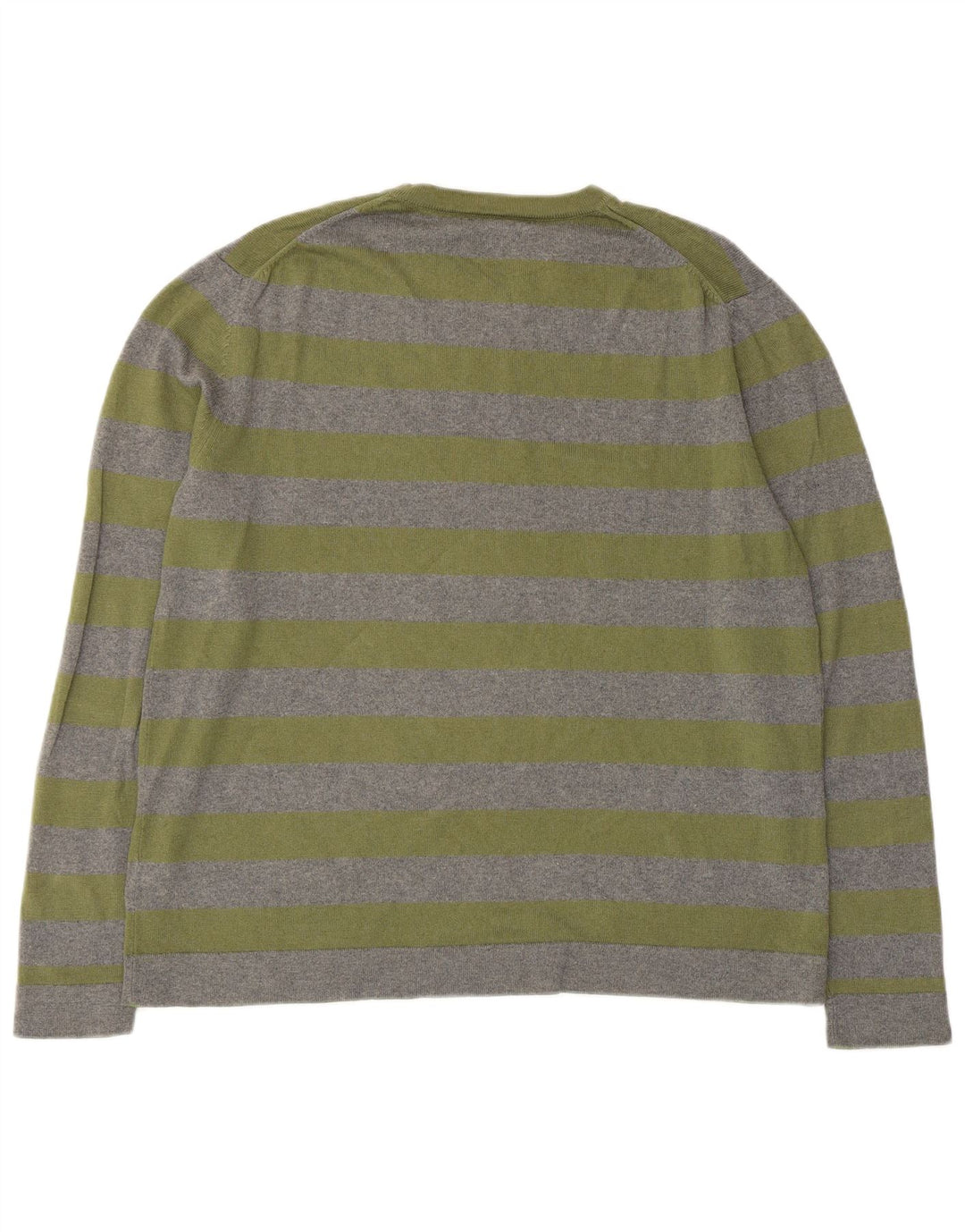 Męski sweter z okrągłym dekoltem Banana Republic, jedwabny w średnie szare paski