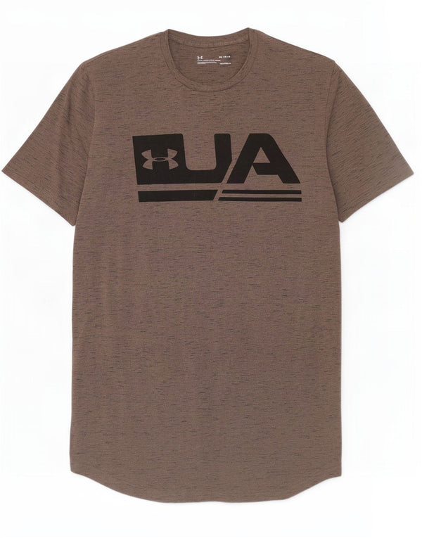Męski t-shirt Under Armour Heat Gear z grafiką, średnio brązowy, nakrapiany