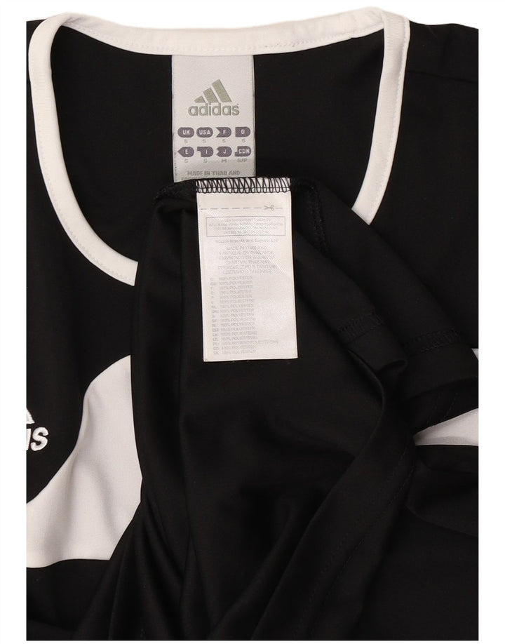Adidas Męska koszulka Climalite Top, mała, czarna, z blokami kolorów, poliestrowa