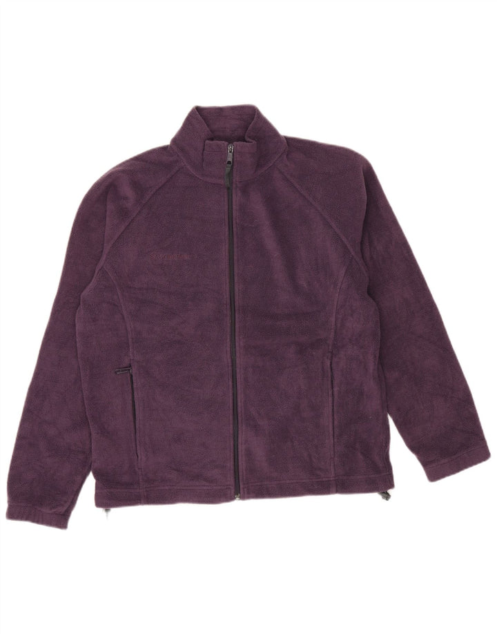 Damska, oversize'owa kurtka polarowa COLUMBIA UK 16, duża, fioletowa, poliestrowa