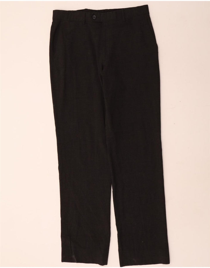 Męskie proste spodnie garniturowe Zara EU 42 Large W32 L33 Szary poliester
