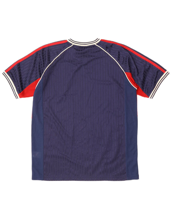 T-shirt męski Lotto Top, średni, granatowy, poliester z blokami kolorów