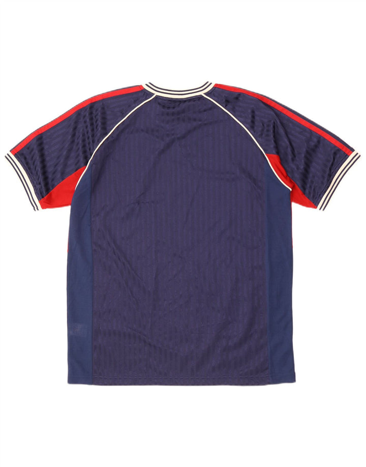T-shirt męski Lotto Top, średni, granatowy, poliester z blokami kolorów