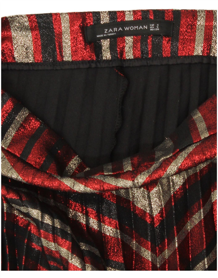 Zara Damska plisowana spódnica z nożem, mała W26, wielokolorowy poliester w paski