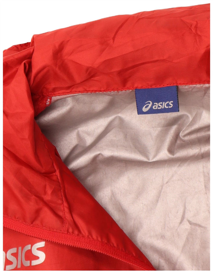 Męska kurtka przeciwdeszczowa ASICS UK 36, mała, czerwona, poliester