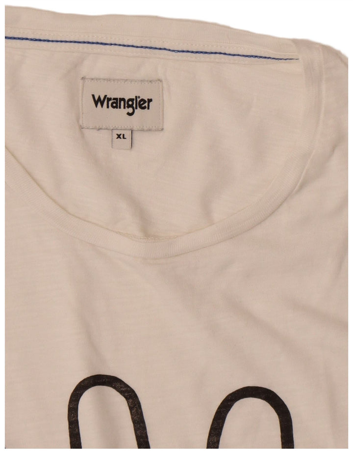 Męski T-shirt z grafiką WRANGLER XL, biały