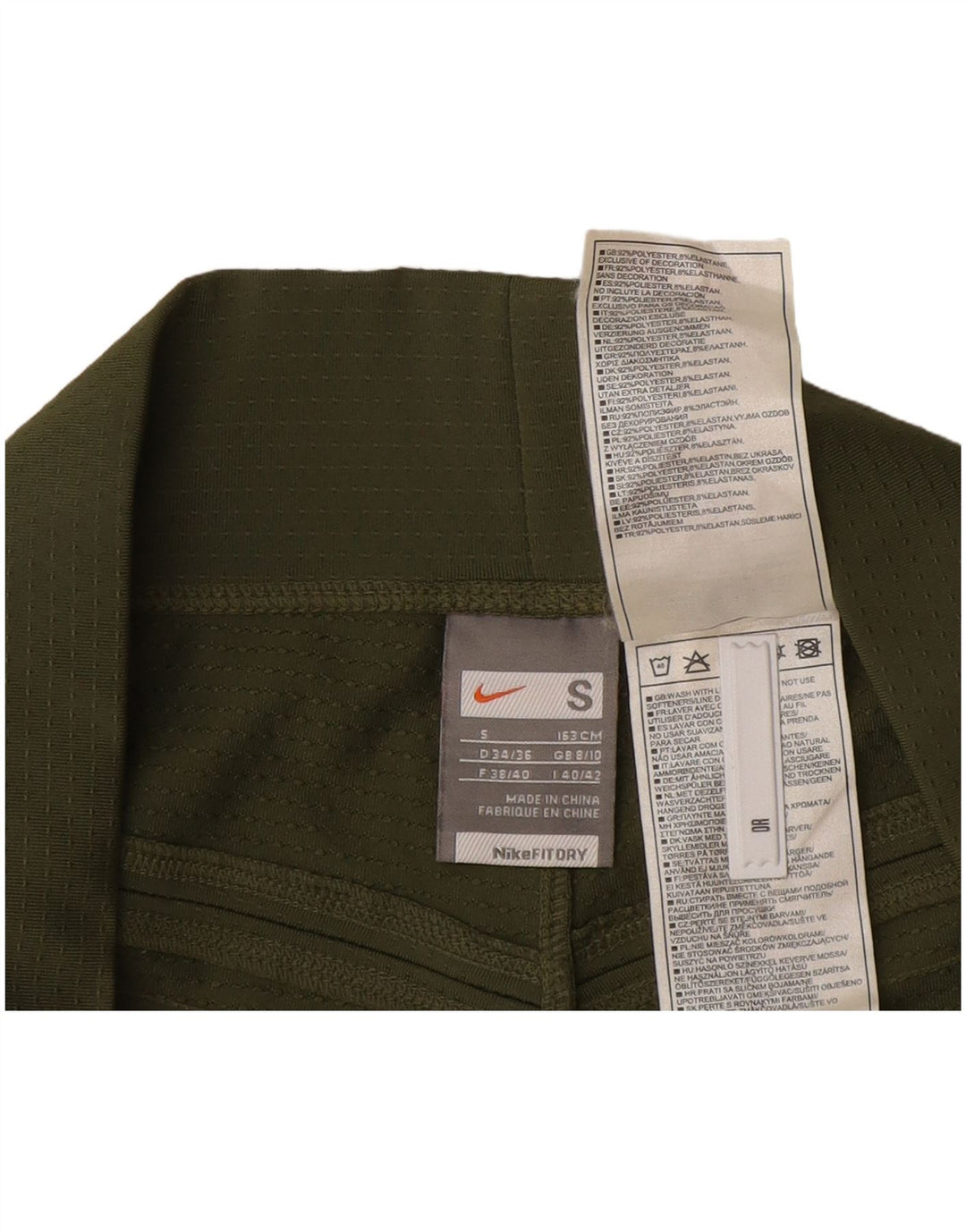 Damskie spodenki sportowe Nike Bermudy UK 8/10, małe, zielone, poliestrowe