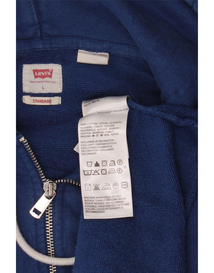 Męski standardowy sweter z kapturem i zamkiem błyskawicznym Levi's, duży, niebieski, bawełniany