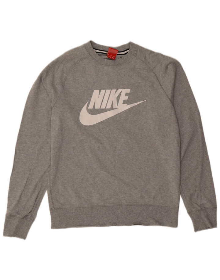 Męska bluza z grafiką Nike, mała, szara, nakrapiana