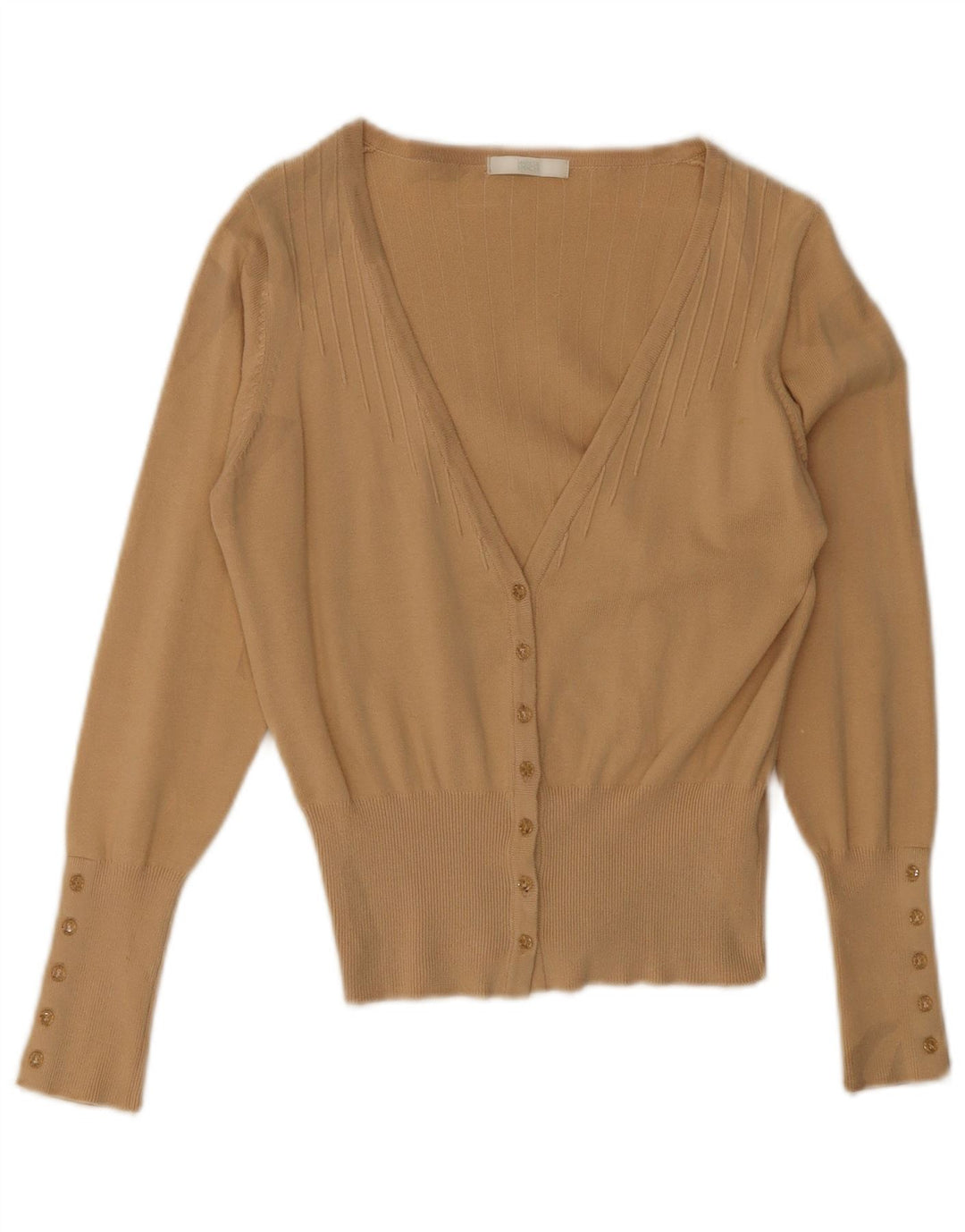 MARKS & SPENCER Krótki sweter damski UK 12, średni beż, bawełna