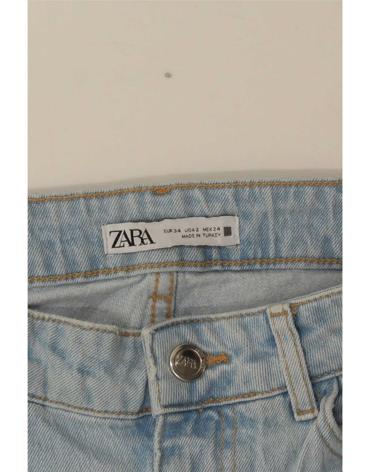 Dżinsy Zara Damskie Tall Distressed Flared EU 34 2XS W24 L36 Niebieskie